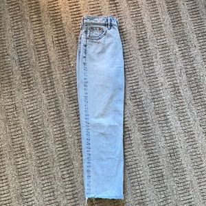ZARA HIGH RISE STRAIGHT LEG JEANS